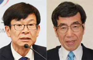 ▲ 김상조 공정위원장(왼쪽)과 스기모토 공취위원장